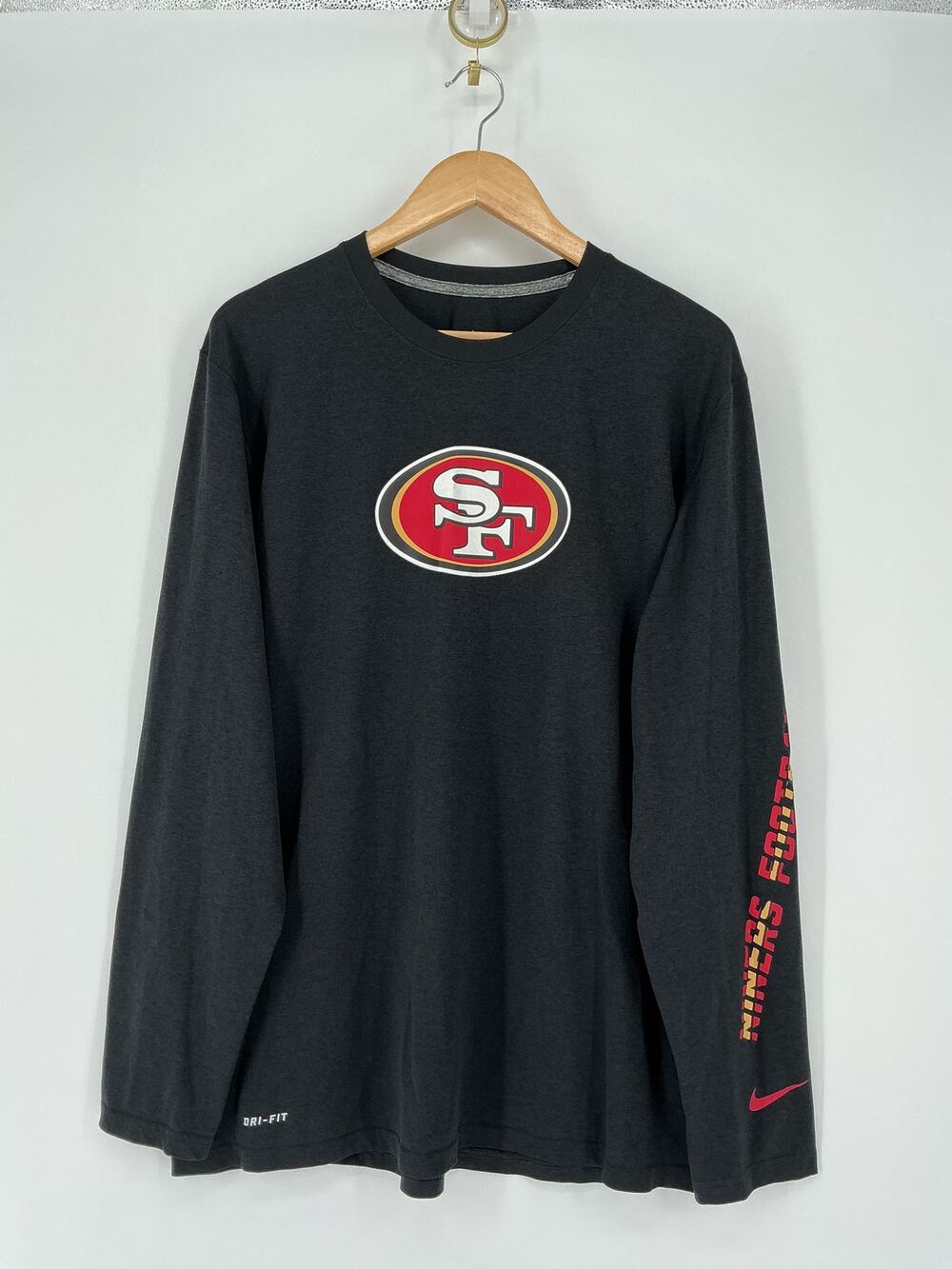 Nike San Francisco 49ers Long Sleeve Shirt Mens XL Dri Fit NFL Football Gray